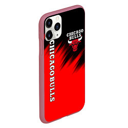 Чехол iPhone 11 Pro матовый CHICAGO BULLS, цвет: 3D-малиновый — фото 2