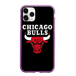 Чехол iPhone 11 Pro матовый CHICAGO BULLS, цвет: 3D-фиолетовый