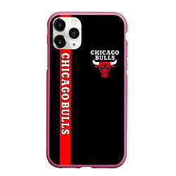 Чехол iPhone 11 Pro матовый CHICAGO BULLS, цвет: 3D-малиновый