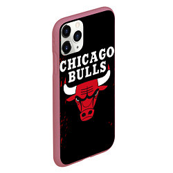 Чехол iPhone 11 Pro матовый CHICAGO BULLS, цвет: 3D-малиновый — фото 2