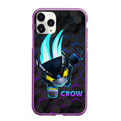 Чехол iPhone 11 Pro матовый Brawl Stars CROW, цвет: 3D-фиолетовый