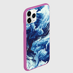 Чехол iPhone 11 Pro матовый Абстракция смешивание разводы, цвет: 3D-фиолетовый — фото 2