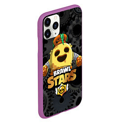 Чехол iPhone 11 Pro матовый Brawl Stars Robot Spike, цвет: 3D-фиолетовый — фото 2