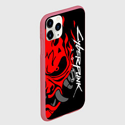 Чехол iPhone 11 Pro матовый CYBERPUNK 2077 SAMURAI, цвет: 3D-малиновый — фото 2