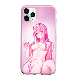 Чехол iPhone 11 Pro матовый DARLING IN THE FRANXX, цвет: 3D-розовый