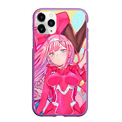 Чехол iPhone 11 Pro матовый DARLING IN THE FRANXX, цвет: 3D-фиолетовый