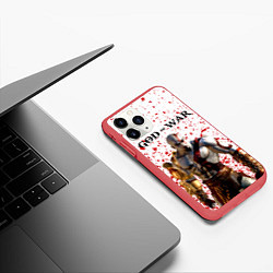 Чехол iPhone 11 Pro матовый GOD OF WAR, цвет: 3D-красный — фото 2