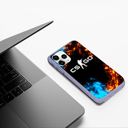 Чехол iPhone 11 Pro матовый CS GO, цвет: 3D-светло-сиреневый — фото 2