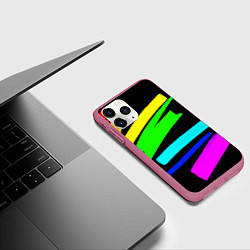Чехол iPhone 11 Pro матовый НЕОНОВЫЕ КРАСКИ, цвет: 3D-малиновый — фото 2