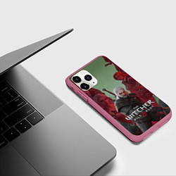 Чехол iPhone 11 Pro матовый The Witcher 5-летие, цвет: 3D-малиновый — фото 2