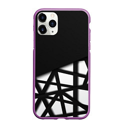 Чехол iPhone 11 Pro матовый BLACK GEOMETRY, цвет: 3D-фиолетовый