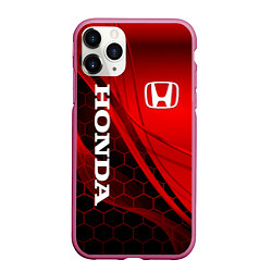 Чехол iPhone 11 Pro матовый HONDA, цвет: 3D-малиновый
