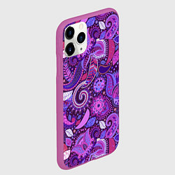 Чехол iPhone 11 Pro матовый Фиолетовый этнический дудлинг, цвет: 3D-фиолетовый — фото 2