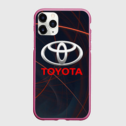 Чехол iPhone 11 Pro матовый TOYOTA, цвет: 3D-малиновый