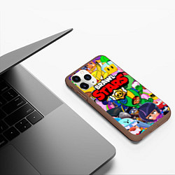 Чехол iPhone 11 Pro матовый BRAWL STARS ВСЕ БРАВЛЕРЫ, цвет: 3D-коричневый — фото 2