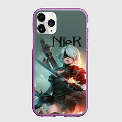 Чехол iPhone 11 Pro матовый Nier, цвет: 3D-фиолетовый