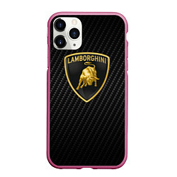 Чехол iPhone 11 Pro матовый Lamborghini Z, цвет: 3D-малиновый