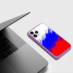 Чехол iPhone 11 Pro матовый Россия, цвет: 3D-фиолетовый — фото 2