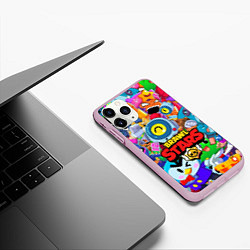 Чехол iPhone 11 Pro матовый BRAWL STARS NANI, цвет: 3D-розовый — фото 2