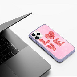 Чехол iPhone 11 Pro матовый Love Розы, цвет: 3D-светло-сиреневый — фото 2