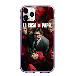 Чехол iPhone 11 Pro матовый La Casa de Papel Z, цвет: 3D-светло-сиреневый