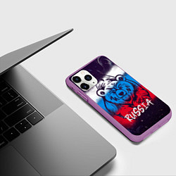 Чехол iPhone 11 Pro матовый Russia Bear, цвет: 3D-фиолетовый — фото 2