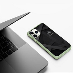 Чехол iPhone 11 Pro матовый MERCEDES, цвет: 3D-салатовый — фото 2