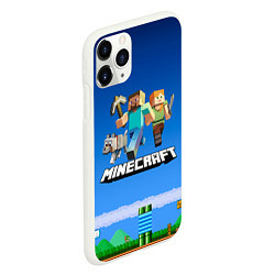 Чехол iPhone 11 Pro матовый Minecraft, цвет: 3D-белый — фото 2