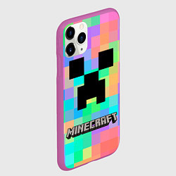 Чехол iPhone 11 Pro матовый Minecraft, цвет: 3D-фиолетовый — фото 2