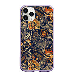Чехол iPhone 11 Pro матовый Узор орнамент цветы этно