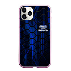 Чехол iPhone 11 Pro матовый SUBARU, цвет: 3D-розовый