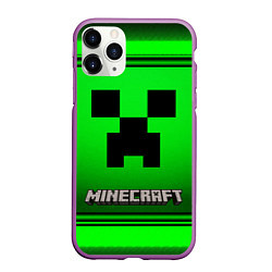 Чехол iPhone 11 Pro матовый Minecraft, цвет: 3D-фиолетовый