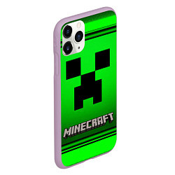 Чехол iPhone 11 Pro матовый Minecraft, цвет: 3D-сиреневый — фото 2