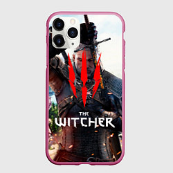 Чехол iPhone 11 Pro матовый The Witcher, цвет: 3D-малиновый