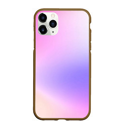 Чехол iPhone 11 Pro матовый Светлый градиент розовый мода, цвет: 3D-коричневый