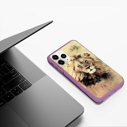 Чехол iPhone 11 Pro матовый Lion King, цвет: 3D-фиолетовый — фото 2