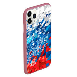 Чехол iPhone 11 Pro матовый Россия, цвет: 3D-малиновый — фото 2