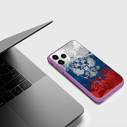 Чехол iPhone 11 Pro матовый Россия, цвет: 3D-фиолетовый — фото 2