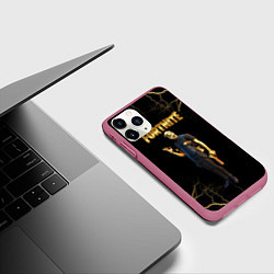 Чехол iPhone 11 Pro матовый Gold Midas Fortnite 2, цвет: 3D-малиновый — фото 2