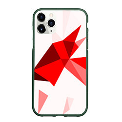 Чехол iPhone 11 Pro матовый GEOMETRY RED, цвет: 3D-темно-зеленый