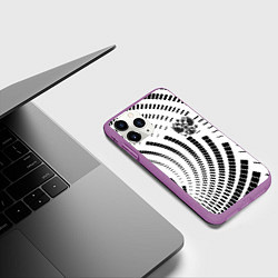 Чехол iPhone 11 Pro матовый Россия, цвет: 3D-фиолетовый — фото 2