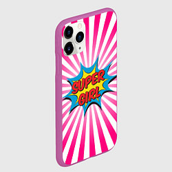 Чехол iPhone 11 Pro матовый Super Girl, цвет: 3D-фиолетовый — фото 2