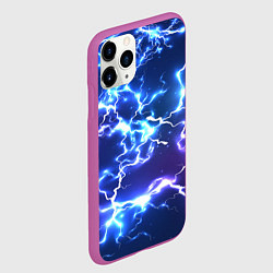 Чехол iPhone 11 Pro матовый СВЕТЯЩИЕСЯ МОЛНИИ, цвет: 3D-фиолетовый — фото 2