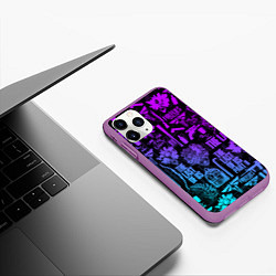 Чехол iPhone 11 Pro матовый THE LAST OF US 2, цвет: 3D-фиолетовый — фото 2