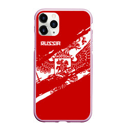 Чехол iPhone 11 Pro матовый Russia, цвет: 3D-розовый