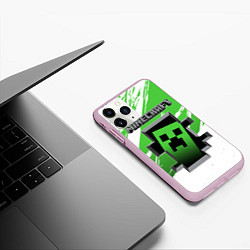 Чехол iPhone 11 Pro матовый Minecraft, цвет: 3D-розовый — фото 2