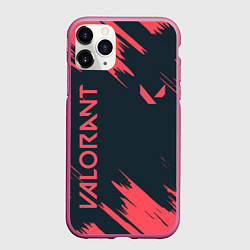 Чехол iPhone 11 Pro матовый Valorant, цвет: 3D-малиновый