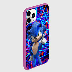 Чехол iPhone 11 Pro матовый Sonic, цвет: 3D-фиолетовый — фото 2