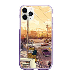 Чехол iPhone 11 Pro матовый GTA San Andreas, цвет: 3D-светло-сиреневый
