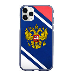 Чехол iPhone 11 Pro матовый RUSSIA SPORT, цвет: 3D-серый